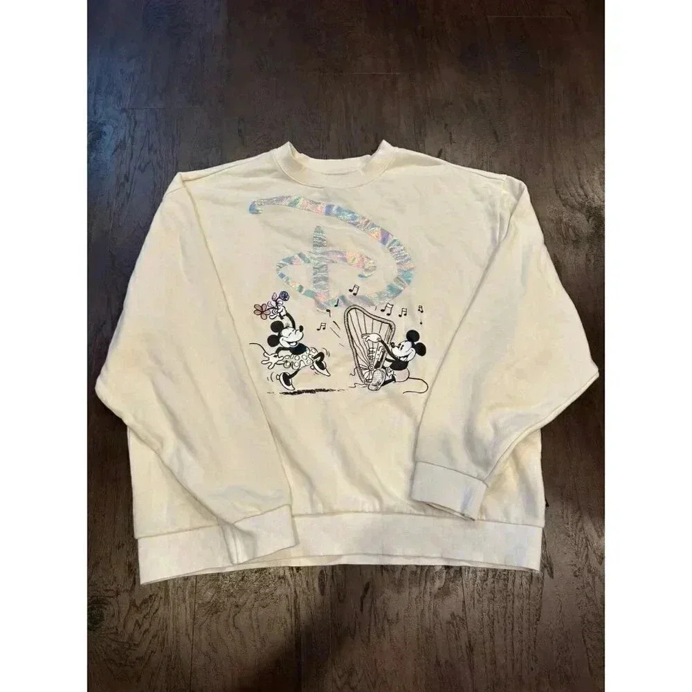 Disney X Vans Swan‎ Song Oversized Long Sleeve Crew Sweatshirt large b40